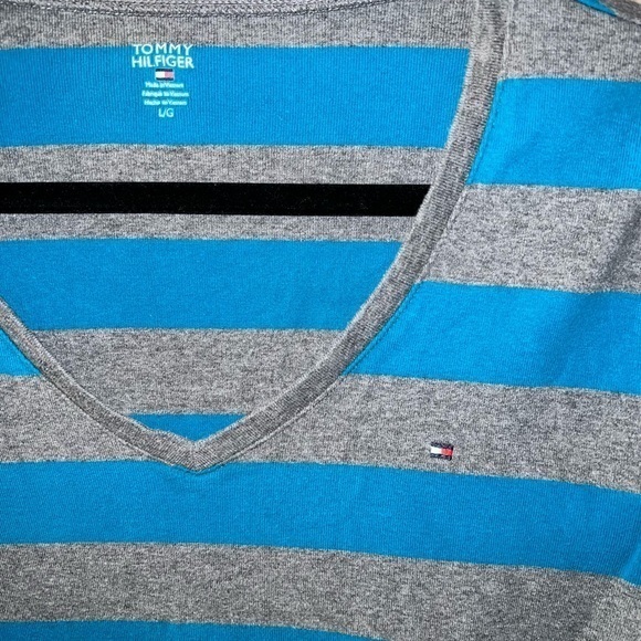 Tommy Hilfiger long sleeve‎ striped tee shirt, women’s size large - Picture 2 of 8
